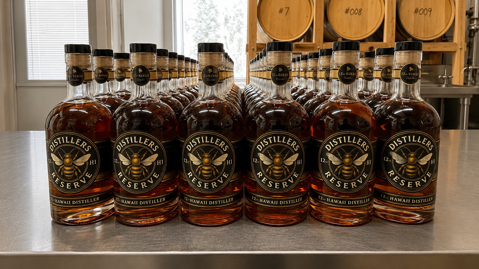 Bottles of Distiller's Reserve ready at the distillery